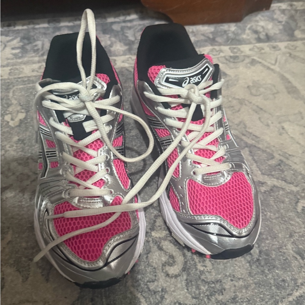 ASICS Men’s Athletic Shoes in Pink and Silver